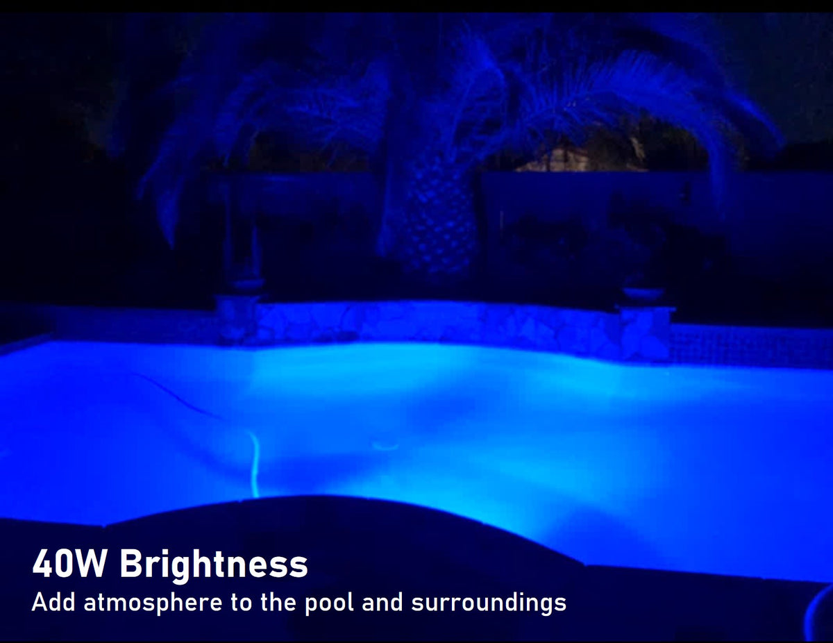 TOVEENEN LED Pool Lights for Inground Pool 120V 40W Blue Pool Light Bu